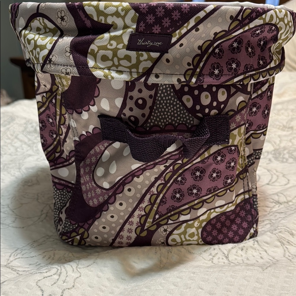 Thirty One Brand Purple and Green Patterned Bag